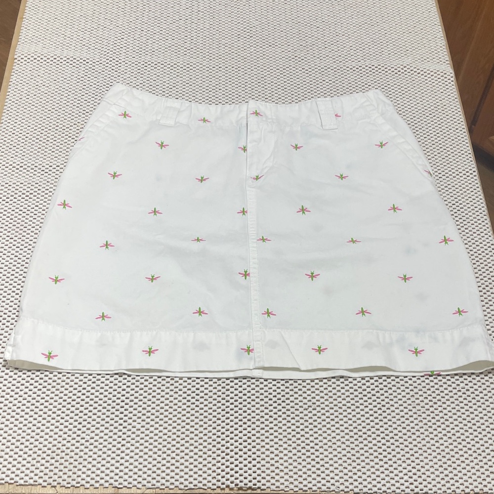 Vintage Lilly Pulitzer White Dragonfly Skirt - Sz 4